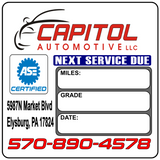 CUSTOM OIL CHANGE STICKERS, OIL CHANGE STICKERS, STICKERS