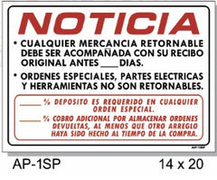 NOTICE ALL RETURNS  ORIGINAL INVOICE