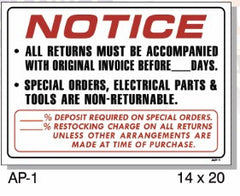 NOTICE RETURNS ORIGINAL INVOICE