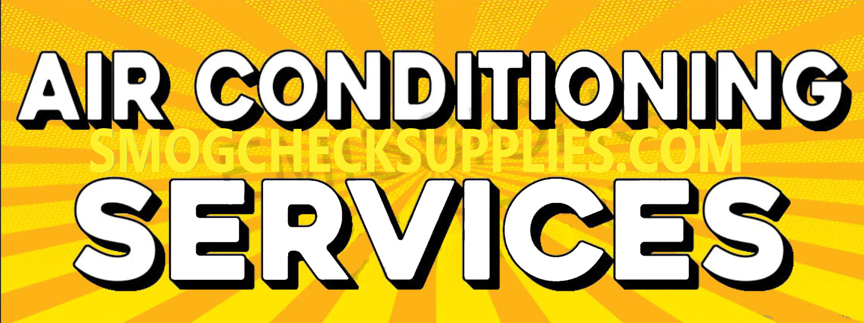 Air Conditioning | Yellow Orange Burst | Vinyl Banner