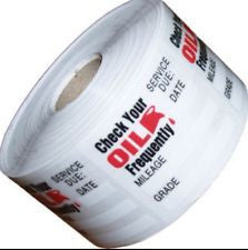 BLANK OIL CHANGE STICKER, STATIC CLING