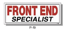 FRONT END SPECIALIST SIGN, P-19