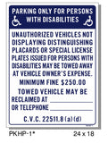 PARKING ONLY-FOR PERSONS WITH DISABILITIES SIGN