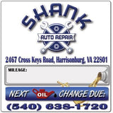 CUSTOM OIL CHANGE STICKERS, OIL CHANGE STICKERS, STICKERS