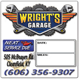 CUSTOM OIL CHANGE STICKERS, OIL CHANGE STICKERS, STICKERS