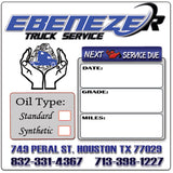 CUSTOM OIL CHANGE STICKERS, OIL CHANGE STICKERS, STICKERS