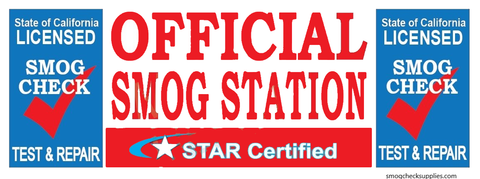 Star Certified Official (On Bottom) Smog Station (TEST & REPAIR) | Vinyl Banner