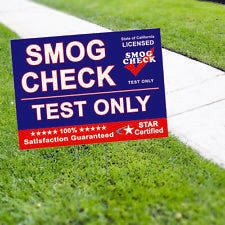 Smog Check Test Only Star Certified Vinyl Yard Sign | Smogchecksupplies.com