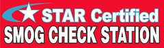 STAR CERTIFIED SMOG CHECK STATION BANNER