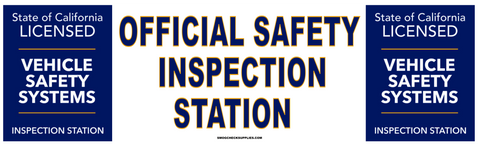 Official Safety Inspection Station Vinyl Banner GOLD