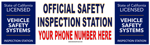 Official Safety Inspection Station Vinyl Banner Custom