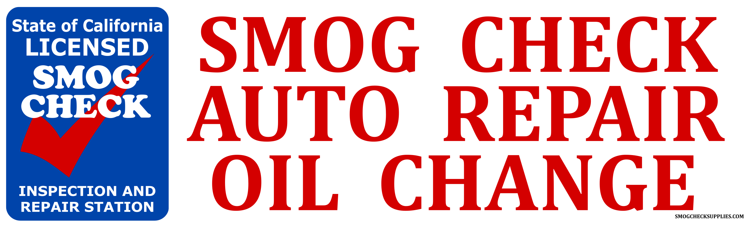 Smog Test Sticker SMOG CHECK AUTO REPAIR OIL CHANGE BANNER | Smogchecksupplies.com