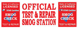 Official Test & Repair Smog Station | Vinyl Banner | Star Certified Red Shield