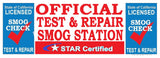Official Test & Repair Smog Station Star Certified Vinyl Banner smog banner