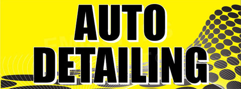 Auto Detailing | Yellow Gray Dots | Vinyl Banner