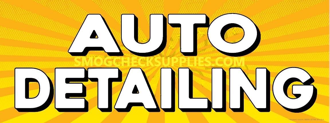 Auto Detailing | Yellow Orange Sunburst | Vinyl Banner