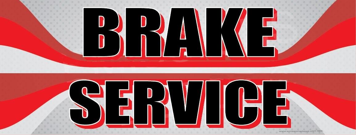 Brake Service | Red and Gray Lines | Vinyl Banner
