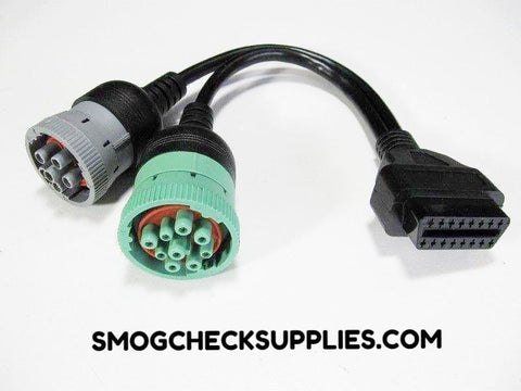 Black or Green 9 to 16 pin OBD2 OBD-II diagnostic adapter cable CAN/J1939 ELD