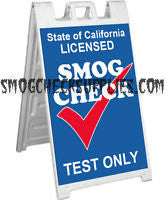 A-Frame Sidewalk Sign, Smog Check Test Only