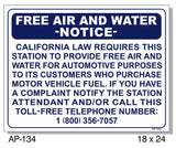 Free Air and Water Notice Sign, AP-134