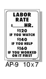 LABOR RATE SIGN 