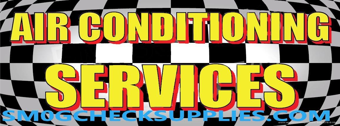 Air Conditioning Services | Checkered | Vinyl Banner