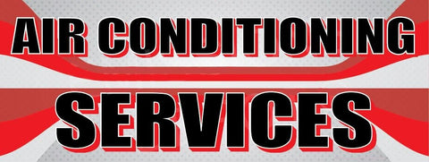 Air Conditioning Services | Red and Gray Lines | Vinyl Banner