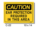 CAUTION SIGN, EYE PROTECTION REQUIRED IN THIS AREA