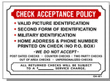 Check Acceptance Policy Sign, CK21