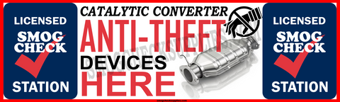 CATALYTIC CONVERTER ANTI-THEFT DEVICES HERE BLUE BANNER