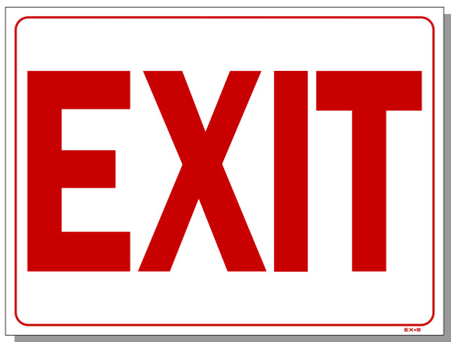 Ex Exit Sign Exit Sign, EX9, SMOGCHECKSUPPLIES.COM, 1-877-438-7761 ...