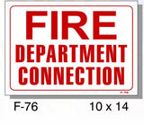 FIRE PROTECTION SIGN, FIRE DEPARTMENT CONNECTION