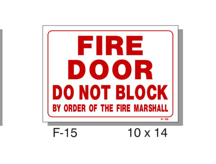 FIRE PROTECTION SIGN, FIRE DOOR DO NOT BLOCK