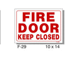 FIRE PROTECTION SIGN, FIRE DOOR KEEP CLOSED