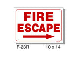 FIRE PROTECTION SIGN, FIRE ESCAPE RIGHT ARROW