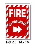 FIRE PROTECTION SIGN, FIRE EXTINGUISHER RIGHT ARROW