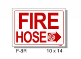 FIRE PROTECTION SIGN, FIRE HOSE RIGHT ARROW