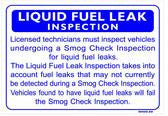 Liquid Fuel Leak Inspection Sign, Smog-22