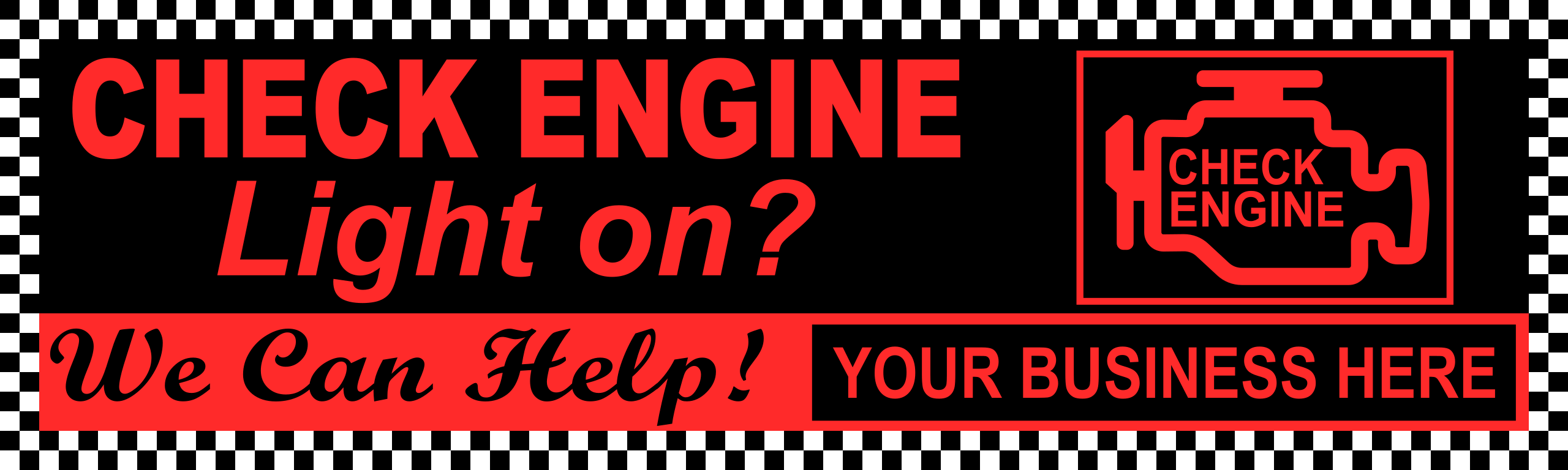 CHECK ENGINE LIGHT ON? WE CAN HELP BANNER | Smogchecksupplies.com