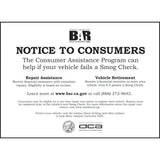 NOTICE TO CONSUMERS SIGN