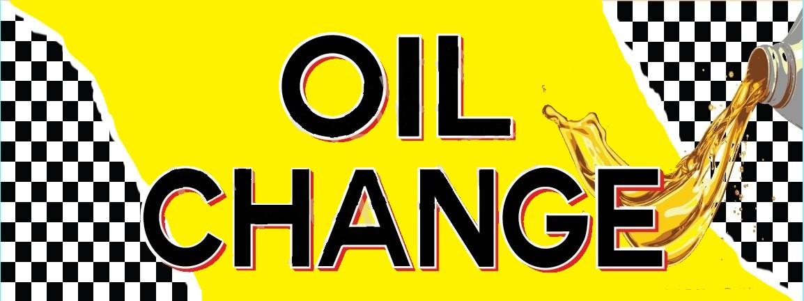 Oil Change | Yellow with Checkers & Oil being Poured | Vinyl Banner