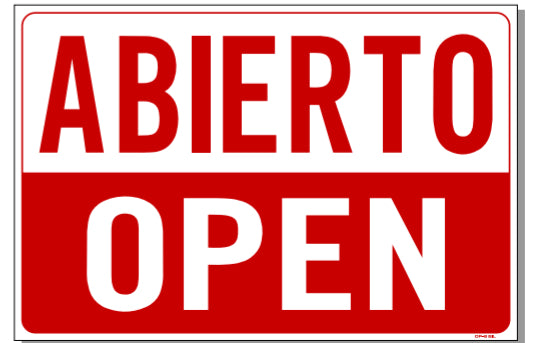 Open/Closed (BILINGUAL) Sign, OP4bil