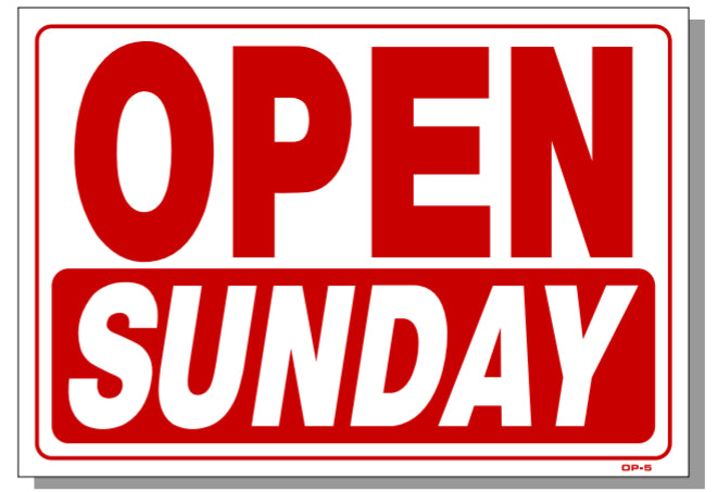 Open Sunday Sign, OP5