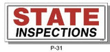 STATE INSPECTIONS SIGN