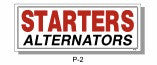 STARTERS / ALTERNATORS SIGN, P-2