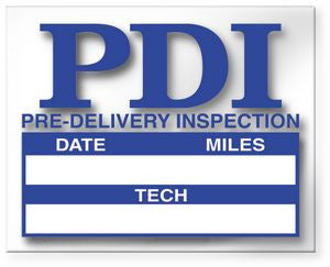 Pre Delivery Inspection Static Cling Sticker (100 pack)