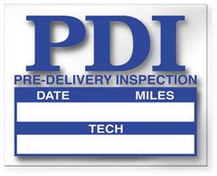Pre Delivery Inspection Static Cling Sticker (100 pack)