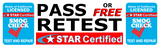 SMOG CHECK STAR CERTIFIED TEST AND REPAIR  PASS OR FREE RETEST BANNER
