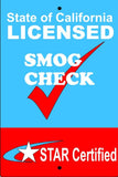 Star Certified Smog Check Sign