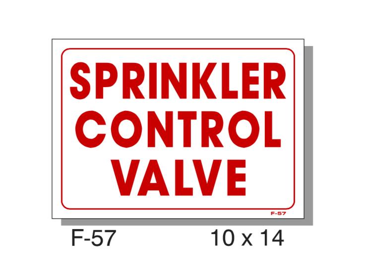 FIRE PROTECTION SIGNS, SPRINKLER CONTROL VALVE
